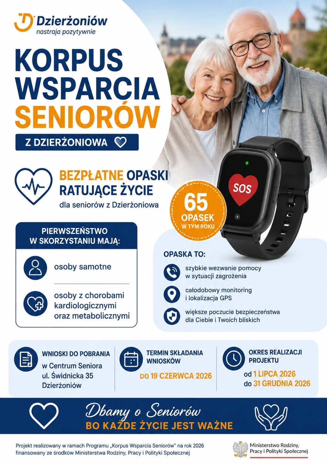 Bezpłatne opaski ratujące życie dla seniorów z Dzierżoniowa! Ruszył nabór wniosków